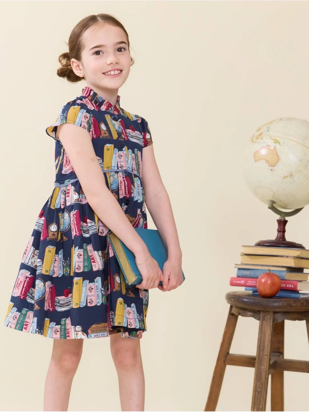 Pink chicken bookshelf library books dress